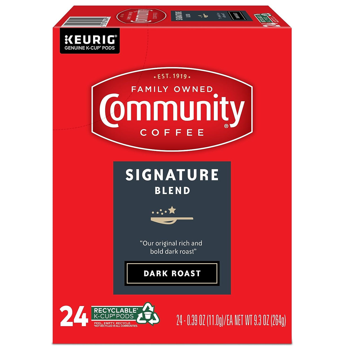 Signature Blend roast profile label highlighting smooth finish