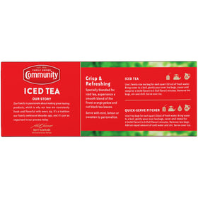 Brewing setup with Community Coffee Signature Iced Tea bags for refreshing iced tea