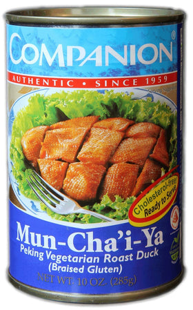 Companion Foods Peking Vegetarian Roast Duck can-pack for convenient vegan protein.