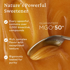 COMVITA Manuka Honey pour-in-teacup, enriches tea with subtle floral notes.