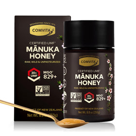 Comvita Manuka Honey UMF 20+ bottle with label, ideal for daily tea or toast flavor.