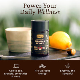 Comvita Manuka Honey UMF15 forest-origin nectar in natural setting.