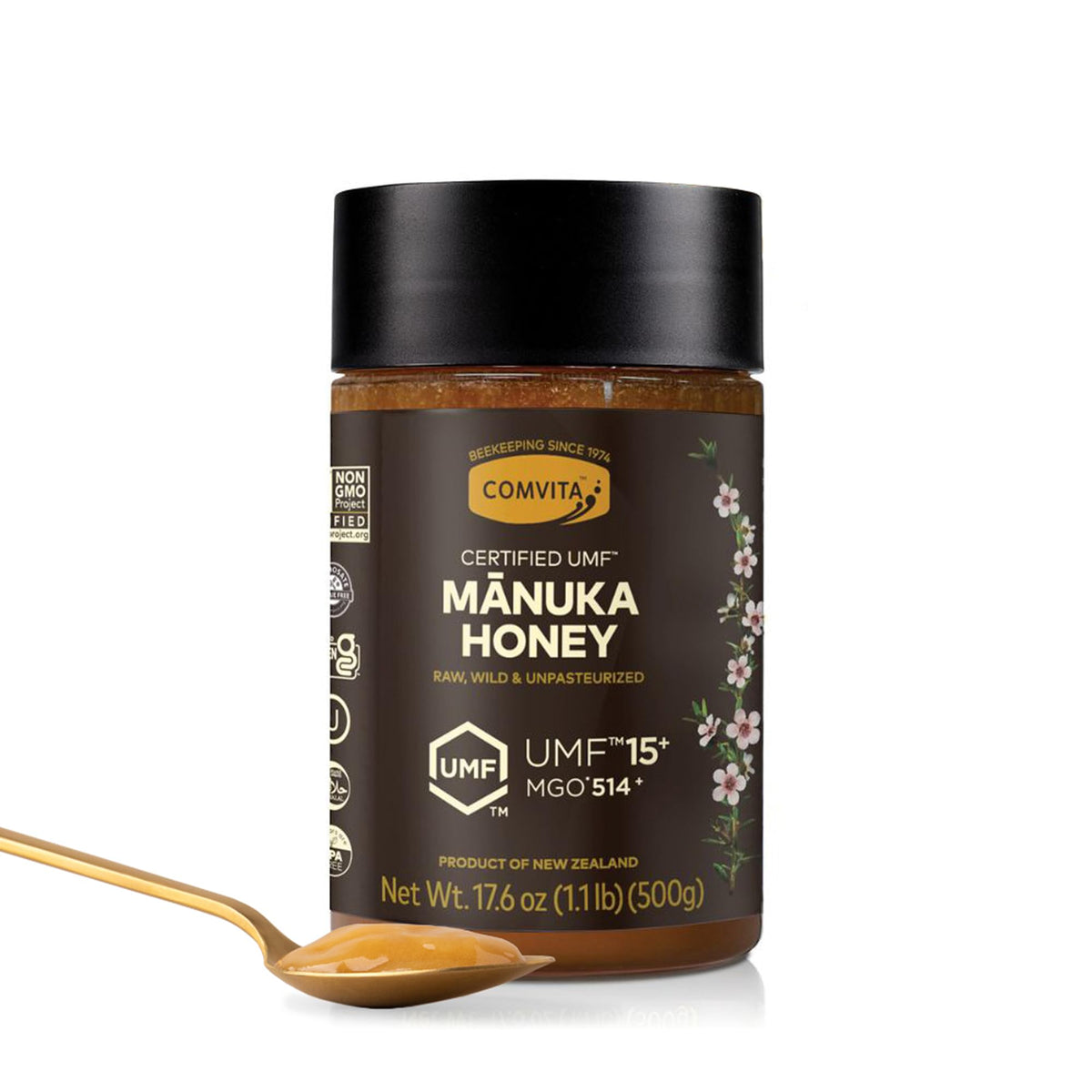 Comvita Manuka Honey UMF 15+ bottle pour for a pure daily ritual