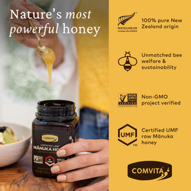 Comvita UMF5 honey drip on toast enhances flavor and daily rituals.