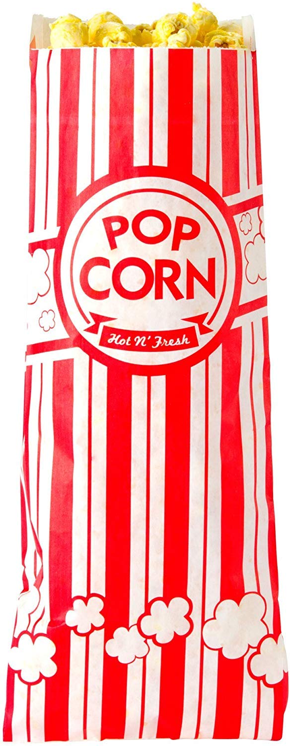 Concession Essentials 1oz popcorn bags with eye-catching graphics to boost impulse sales