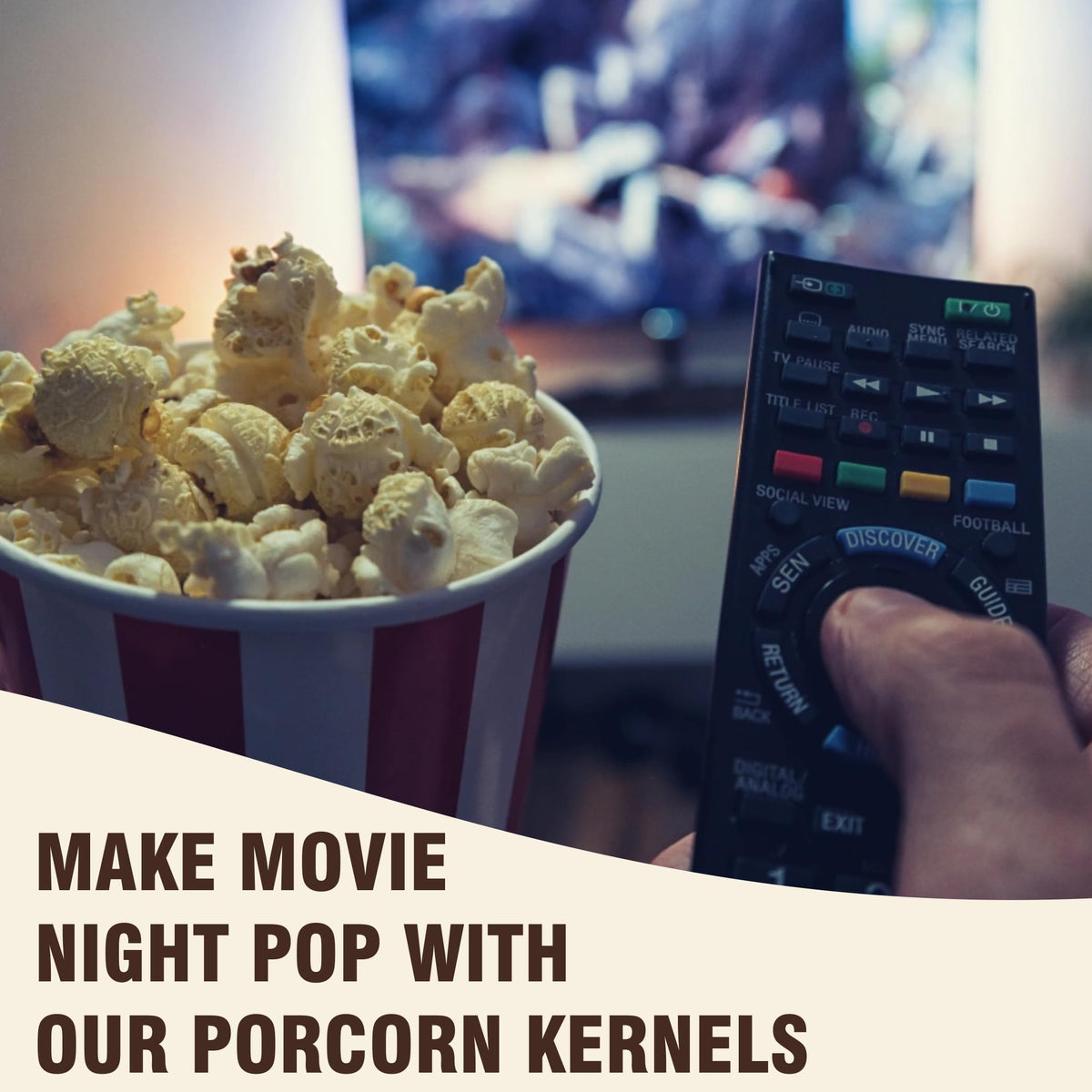 Concession Essentials kernel closeup, mushroom-style expansion highlights extra-large kernels.