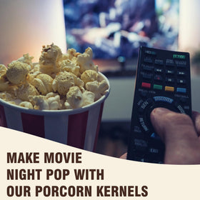 Concession Essentials kernel closeup, mushroom-style expansion highlights extra-large kernels.