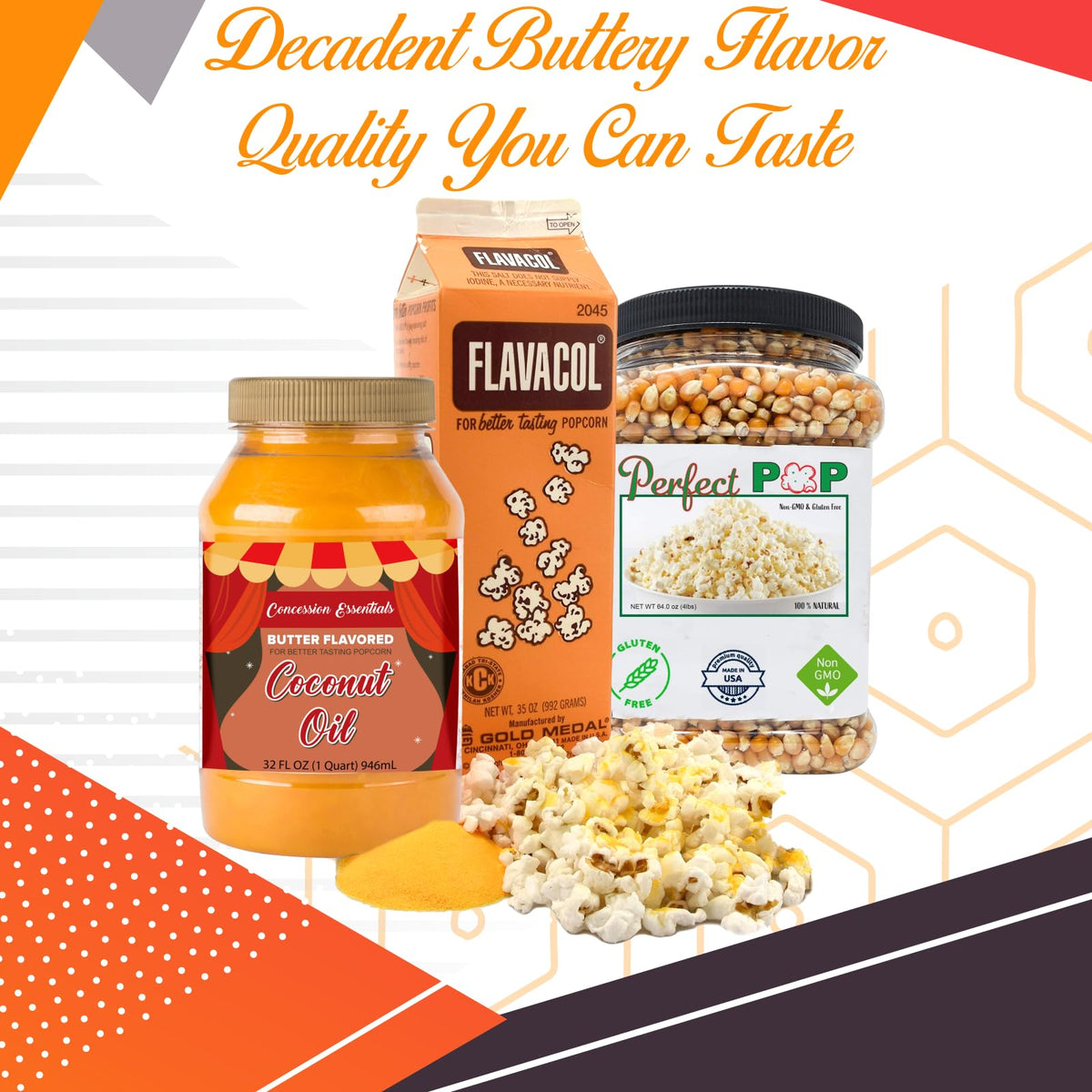 Concession Essentials Perfectware Popcorn Kit kernels 4lb ideal for large-batch popping