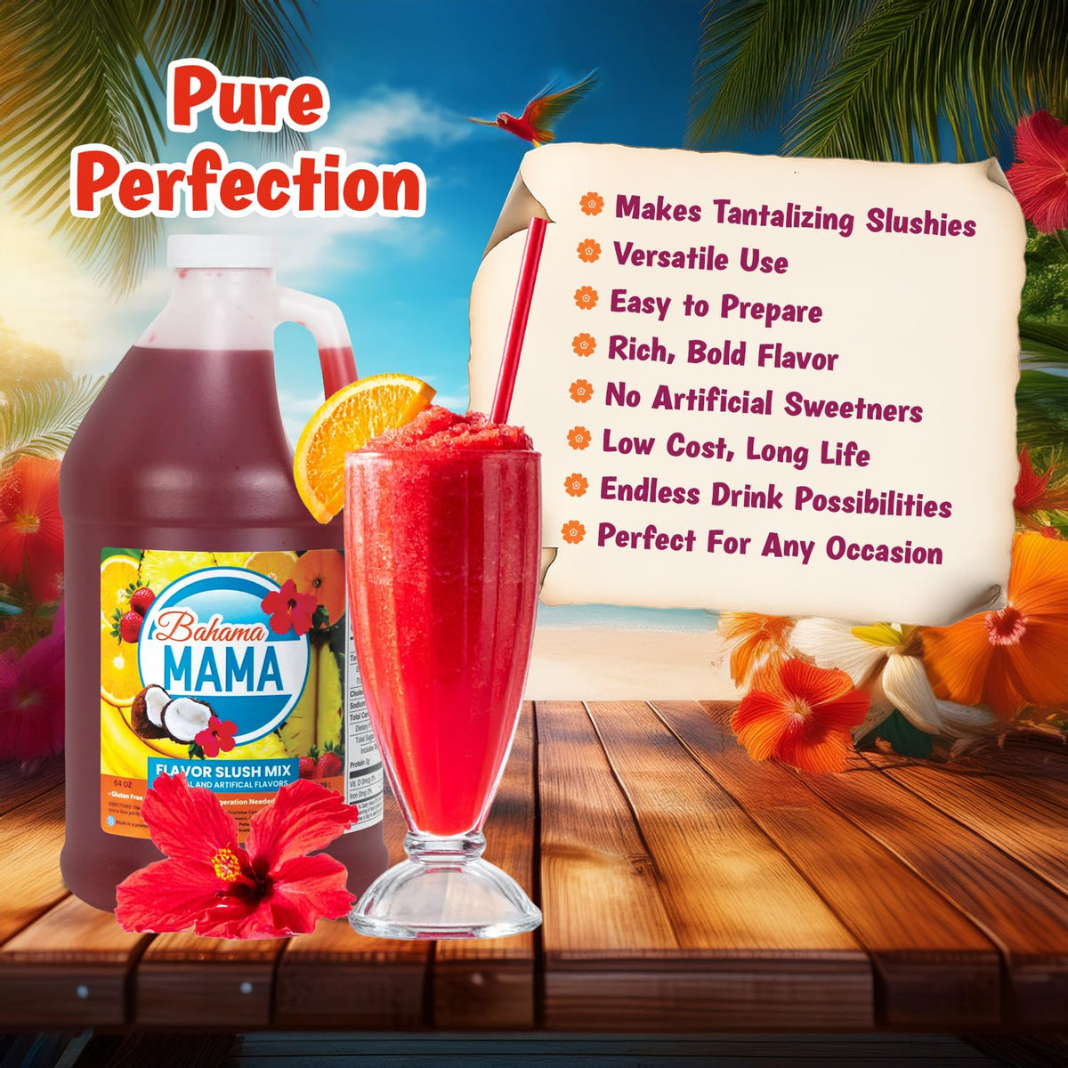 Bahama Mama Slush Mix at a festival stand for cold treats
