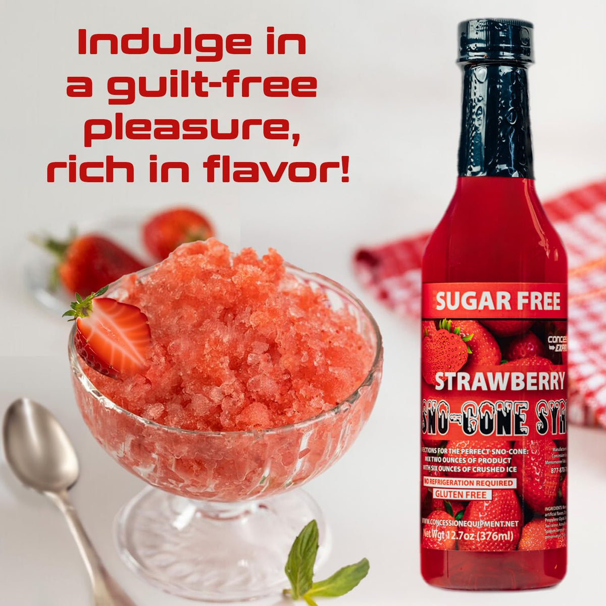 Concession Express pink lemonade snow cone syrup adds bright color and a zesty finish