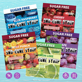 Concession Express cherry sugar free snow cone syrup for refreshing cones and parties