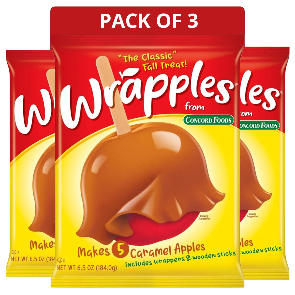 Concord Caramel Apple Wrap packaging, ideal for quick party prep.