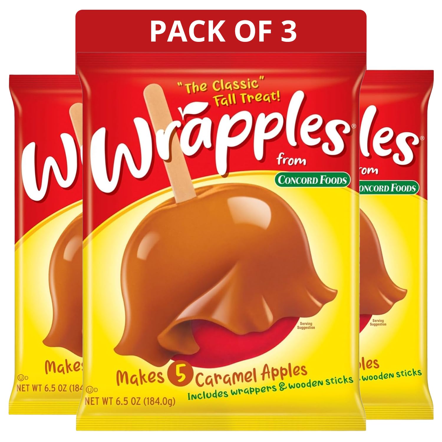 Concord Caramel Apple Wrap packaging, ideal for quick party prep.