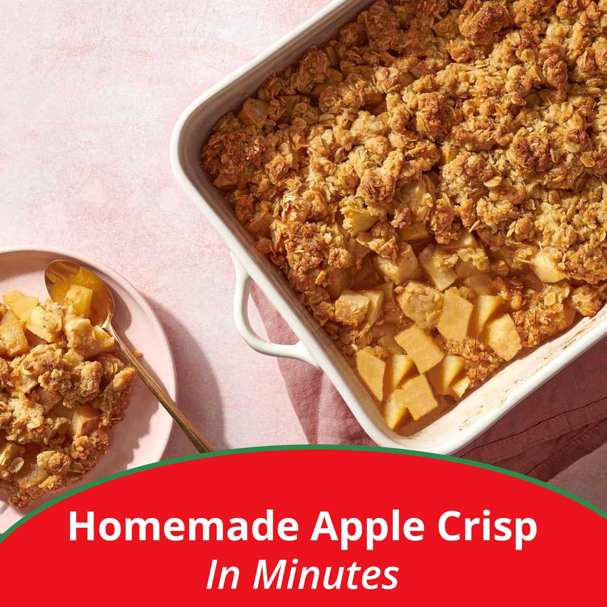 Concord Foods Apple Crisp Mix in oven baking to golden perfection