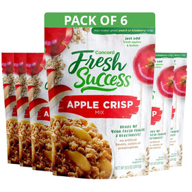 Concord Foods Apple Crisp Mix packaging close-up, ideal for quick dessert prep