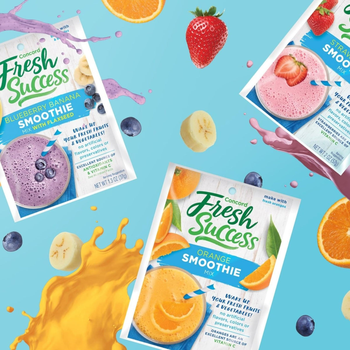 Concord Foods banana 2oz pouch pour, easy smoothie base on the go