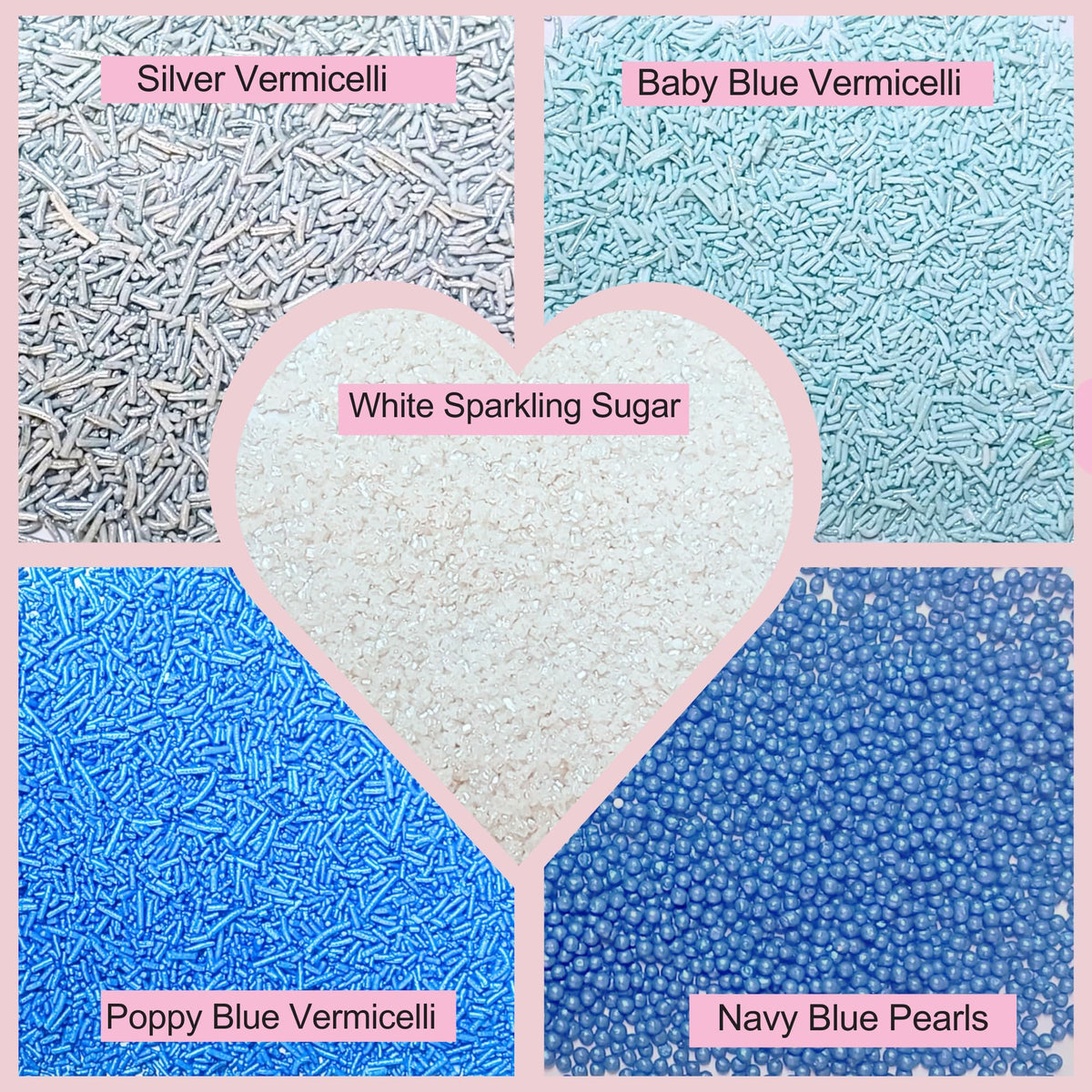 Confect baby blue jimmies add soft frosting color