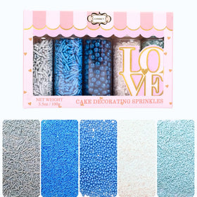 Confect Blue Sprinkles Mix jar for vibrant cake decorations