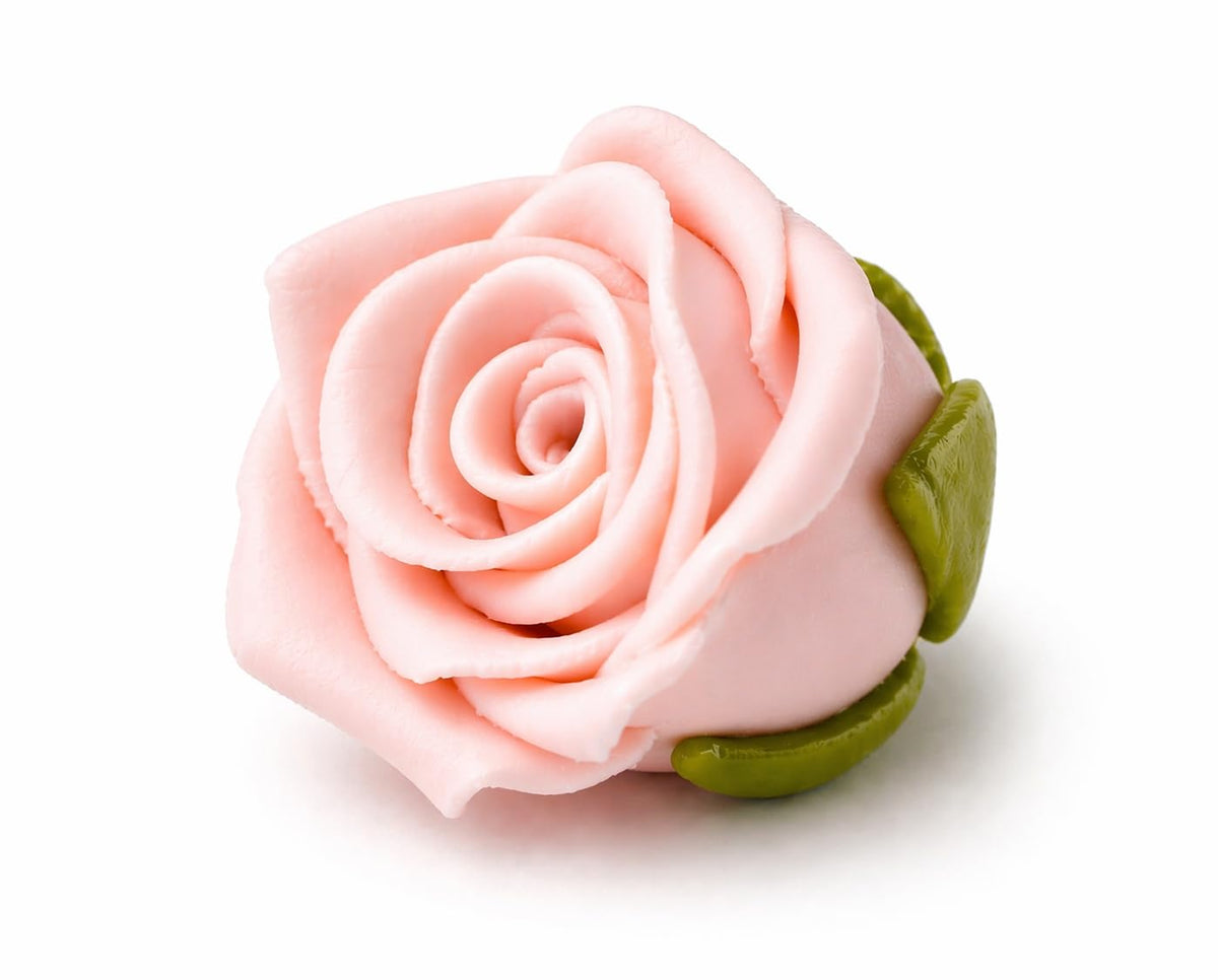 Confect ready-to-use edible rose topper for quick decorating.
