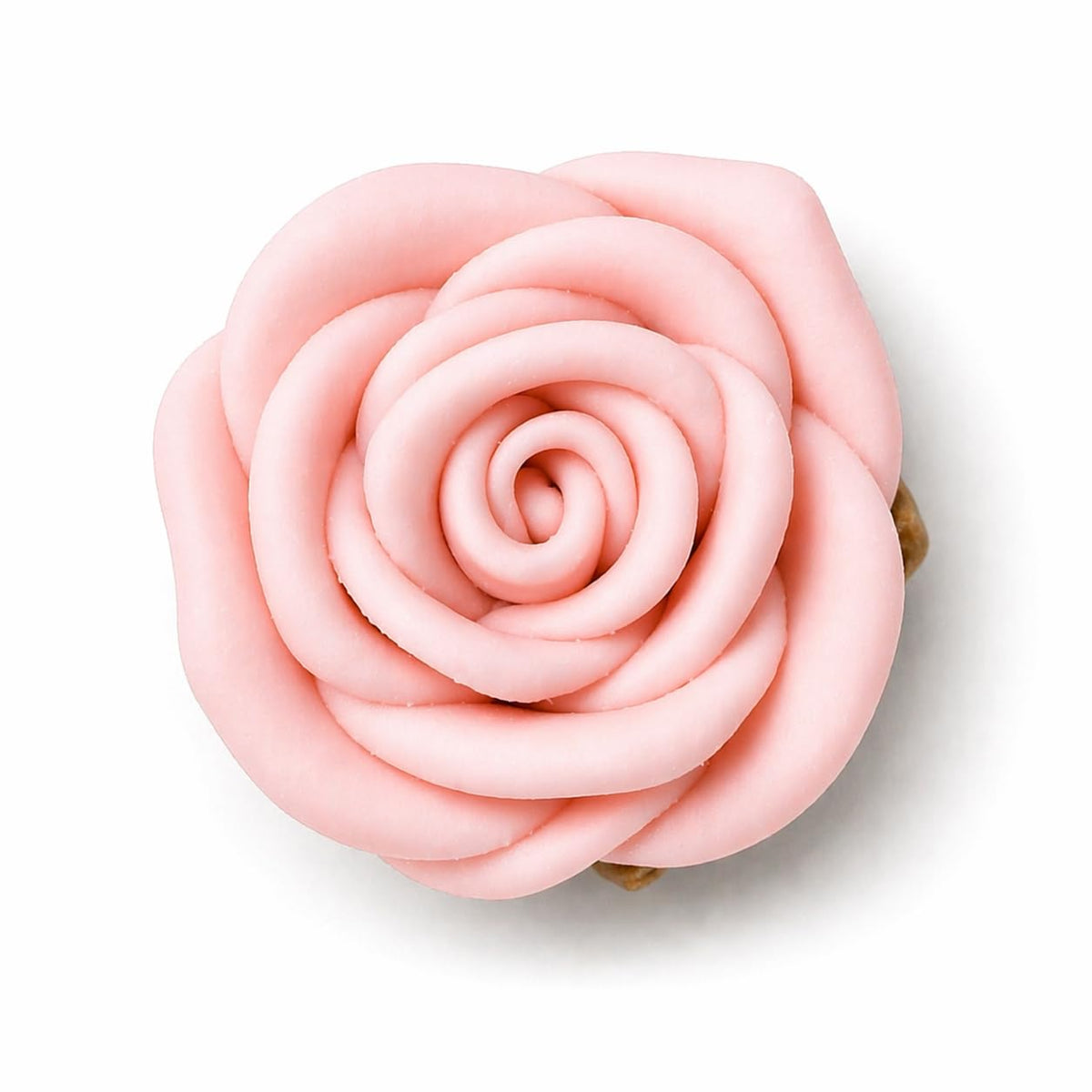 Confect edible rose topper size approximately 1.5 inches.