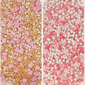 Confect pink sprinkles on cupcakes to brighten treats