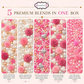 Confect Silver Hearts sprinkles add shimmering accents to desserts.