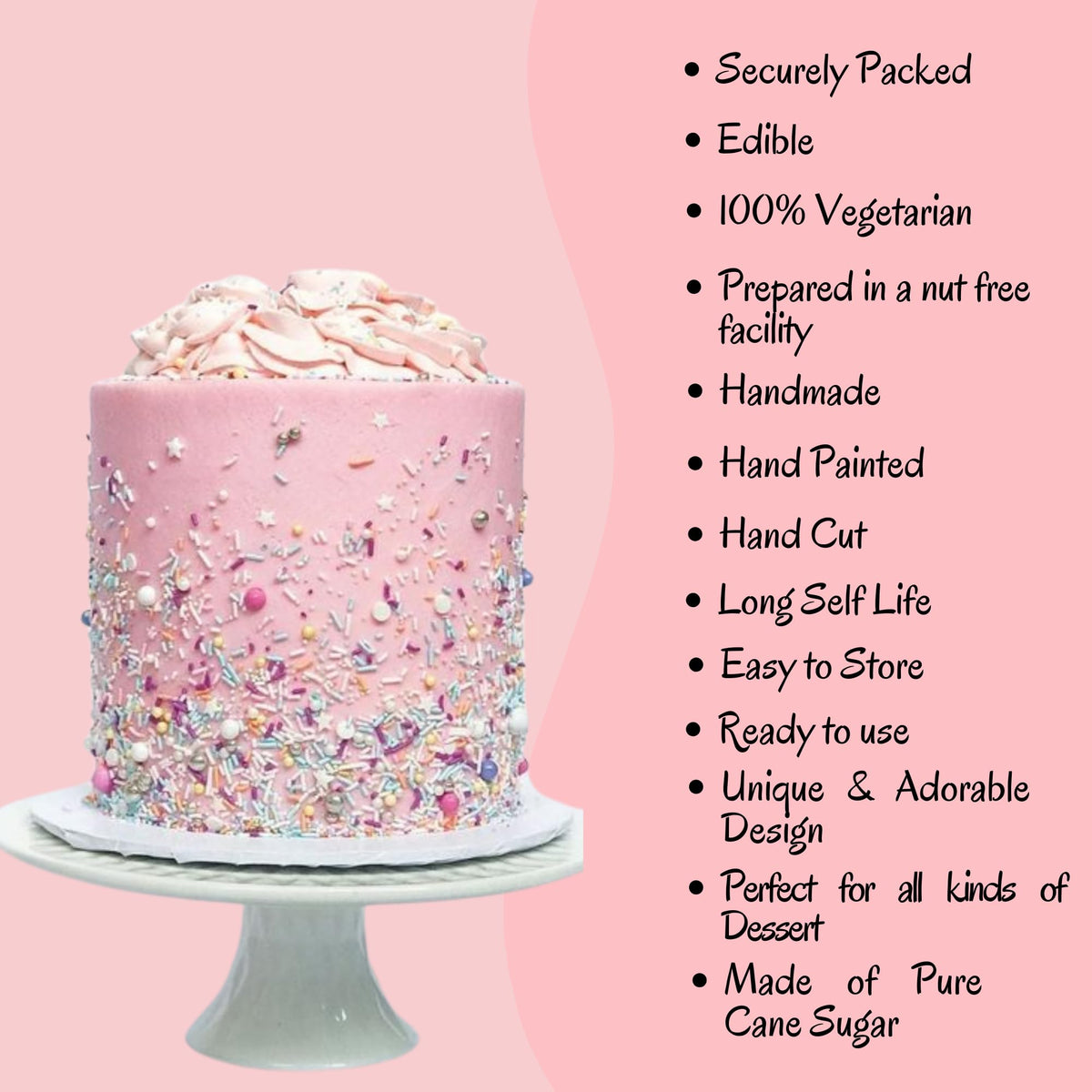 Confect sprinkles suit princess, unicorn and tropical party themes