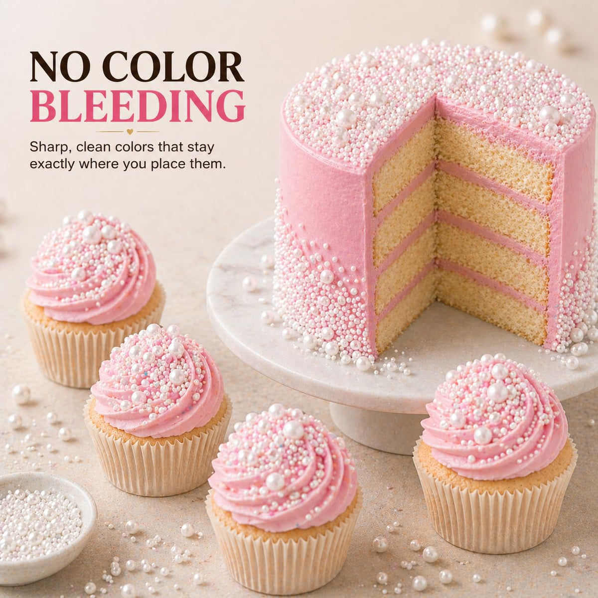 Confect White Disco Balls sprinkles bring festive shine to desserts and parties.