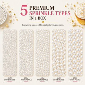 Confect White Princess Sprinkles dragees add icy sparkle to cupcakes and cookies.