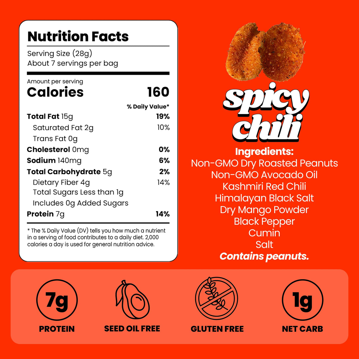 Spicy peanuts from Confusion Snacks on a charcuterie board