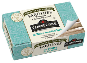 Connetable sardines in water with skinless and boneless fillets, ideal for quick meals