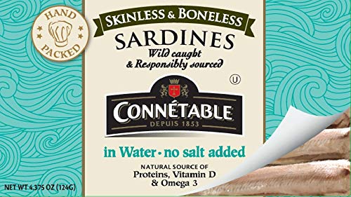 Connetable sardines no salt added, light and versatile for salads and crackers