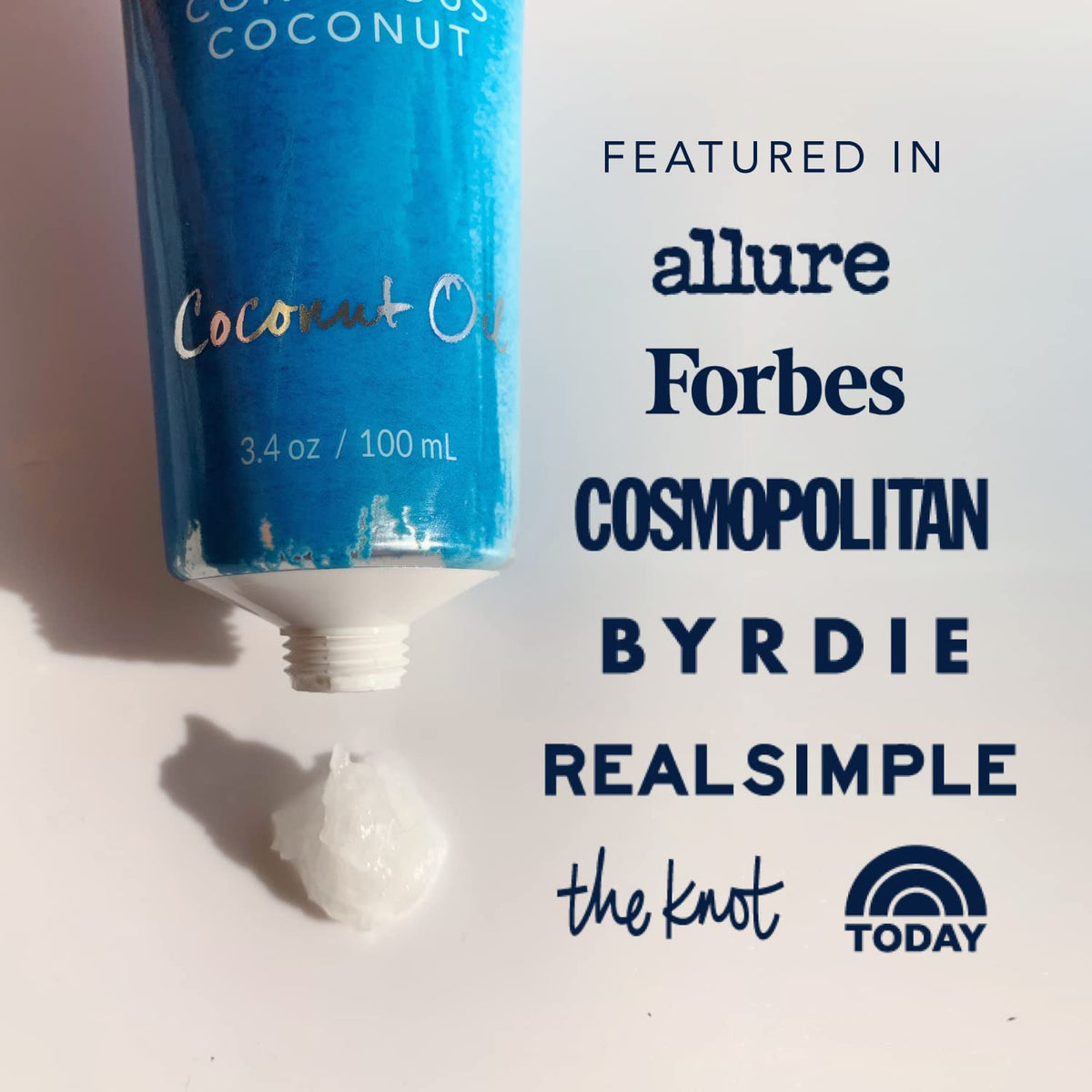 Conscious Coconut label close-up showing organic, fair trade.