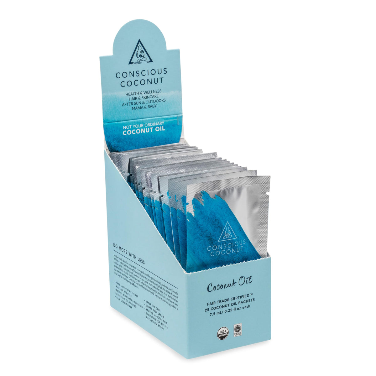 Conscious Coconut travel packet for on-the-go skin care.