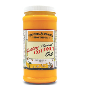 Conscious Seasonings CS Butter Flavored Coconut Oil bottle for rich popcorn flavor