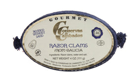 Conservas Cambados razor clams in brine tin highlight premium texture for tapas