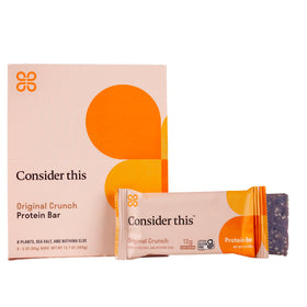 Consider This Low Histamine Protein Bars packaging close-up highlighting allergen-free, gluten-free design.
