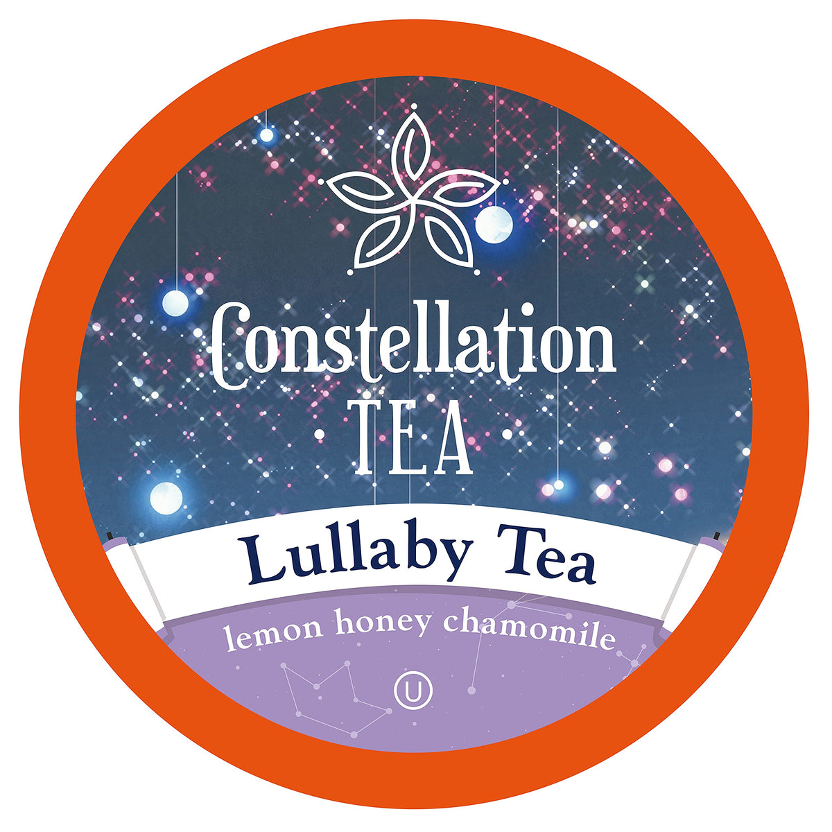 Constellation Tea lemon honey chamomile lullaby tea pods in a box for convenient brewing.