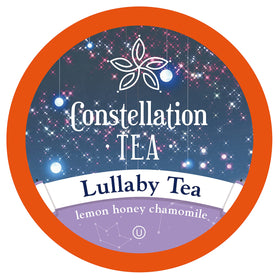 Constellation Tea lemon honey chamomile lullaby tea pods in a box for convenient brewing.