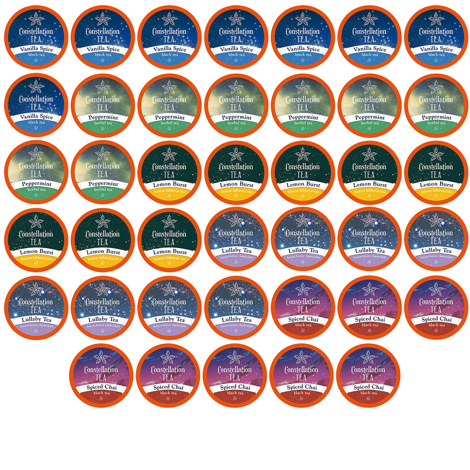 Constellation Tea variety pack for K-Cup brewers offering 40-count pod assortment for daily tastings