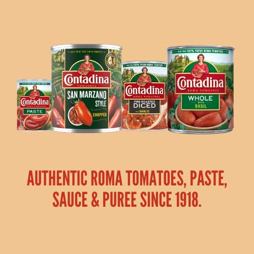 Contadina pantry-friendly cans neatly stacked for quick meals