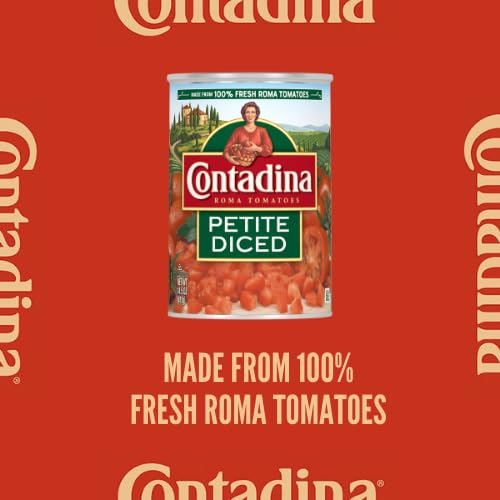 Contadina 12-pack display of petite cut diced tomatoes for easy family meals