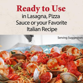 Contadina Tomato Basil Pizza Squeeze with pasta dish to highlight versatile Italian flavor