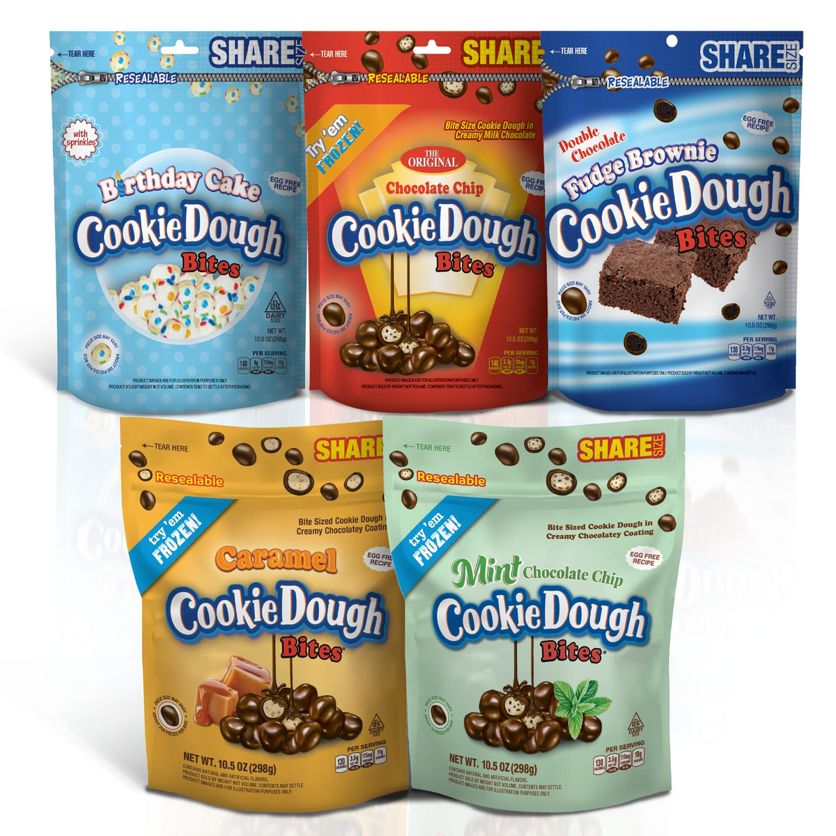 Cookie Dough Bites Chocolate Chip variety pack—great for sharing during movie nights.
