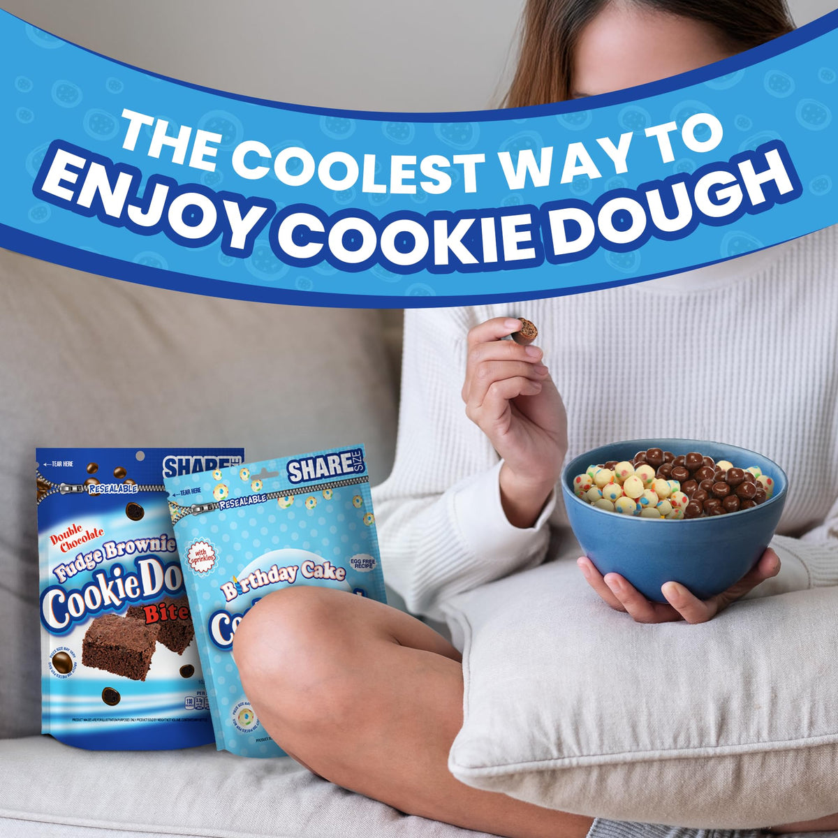 Cookie Dough Bites Fudge Brownie—indulgent bite-size snack anytime.