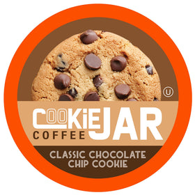 Brewing Cookie Jar Chocolate Chip coffee pods in a Keurig for a quick, flavorful break.
