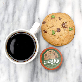 Cookie Jar Mint Chocolate Chip pod brewed hot or iced.