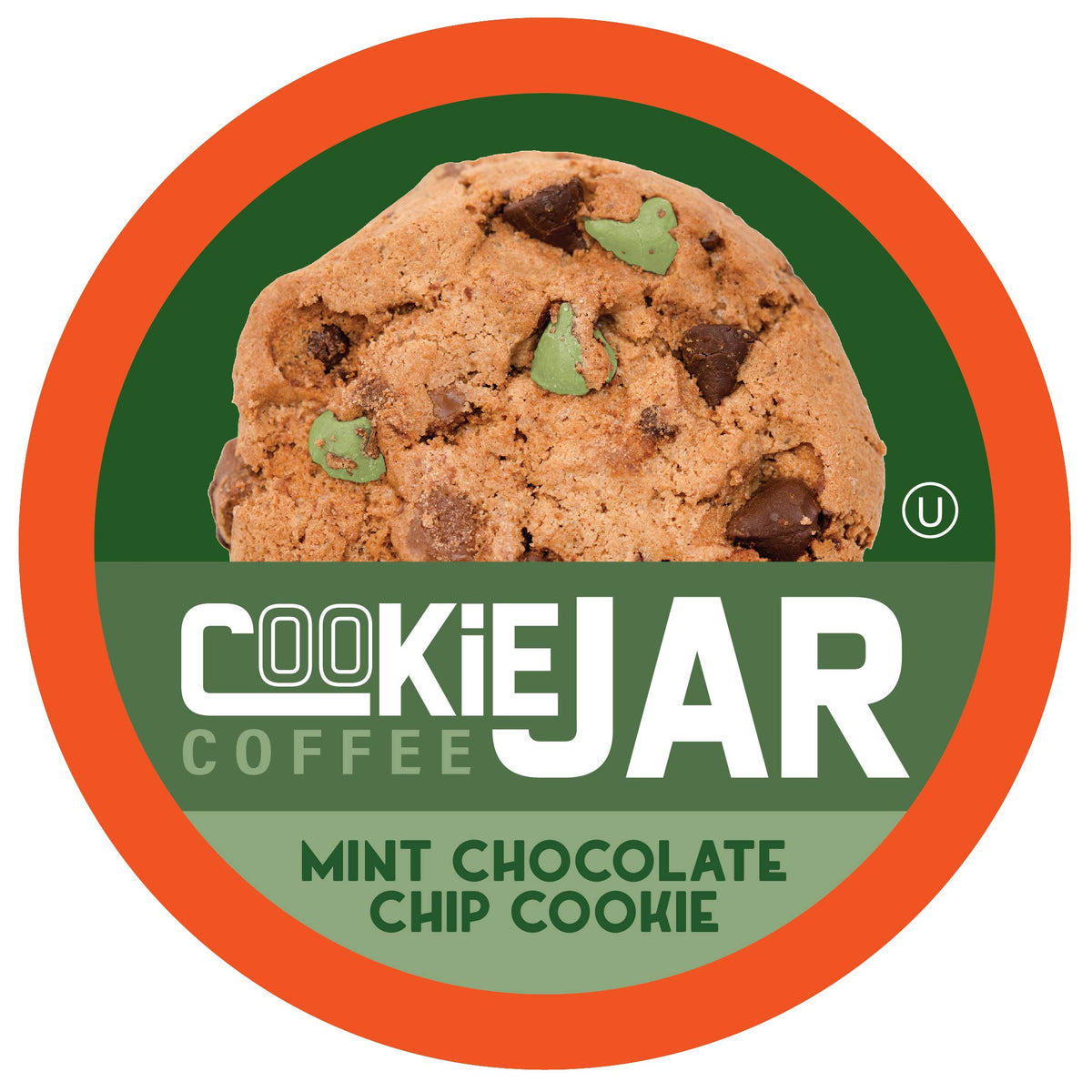 Cookie Jar Mint Chocolate Chip coffee pod with minty flavor for a refreshing morning.