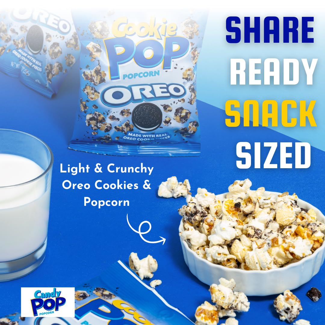 Closeup of Cookie Pop Oreo kernels with cookie bits.
