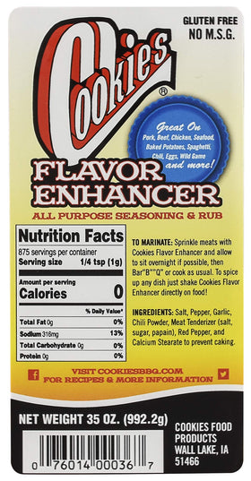 Cookies Flavor Enhancer shaker dispensing seasoning for quick meat seasoning